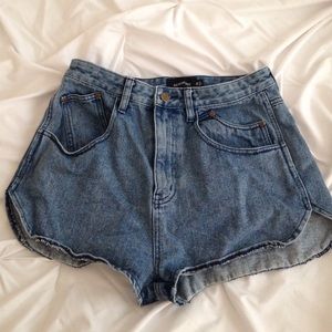 MINKPINK High waisted denim shorts