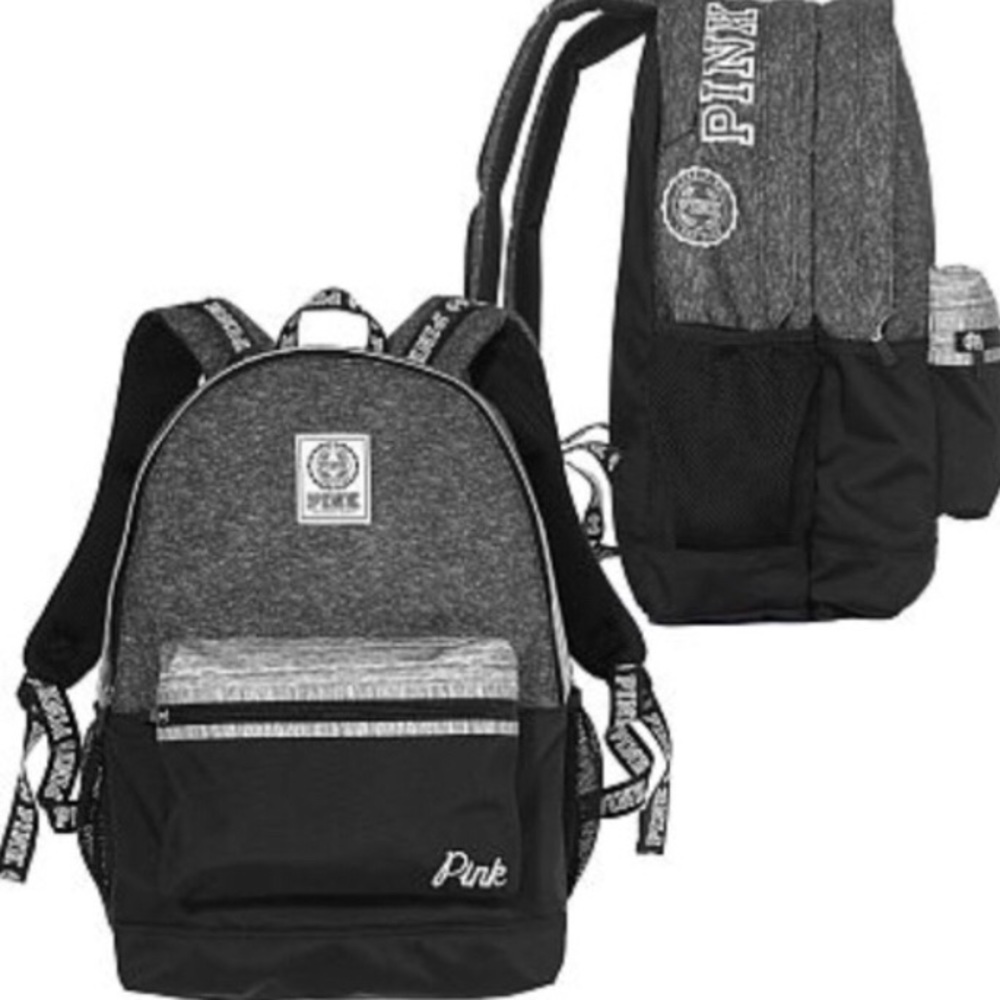 PINK Victoria's Secret black & dark gray backpack