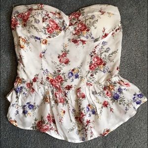 Delias floral strapless peplum
