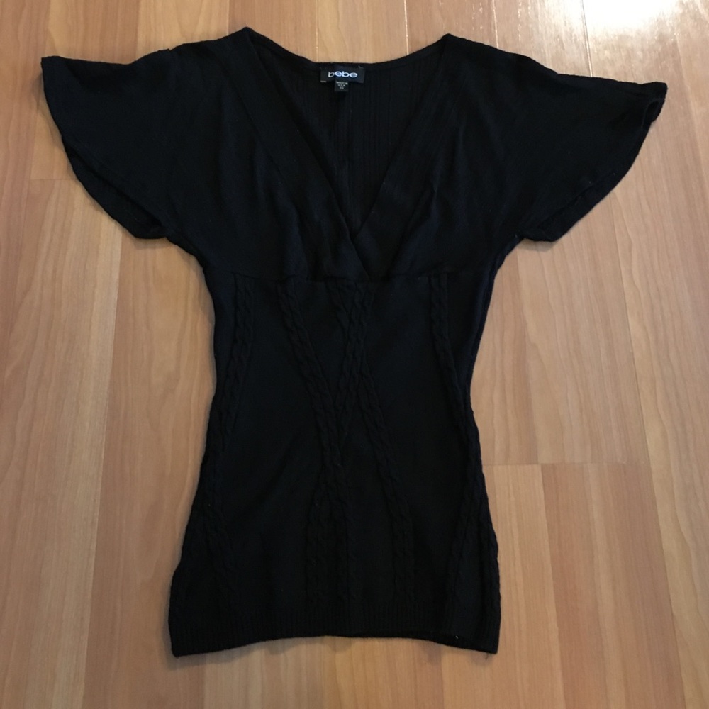 Bebe black knit top size XS
