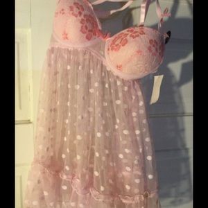 Rene' Rafe' nightie s/p light pink /Thong