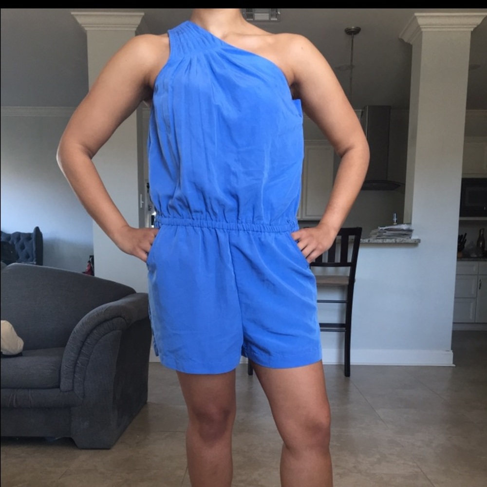Banana Republic Powder Blue One Shoulder Romper