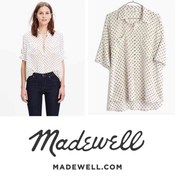 Madewell Tops - MADEWELL Silk Courier Loose Fit Shirt