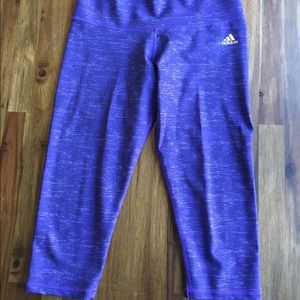Adidas dark purple space dye Capri legging, medium