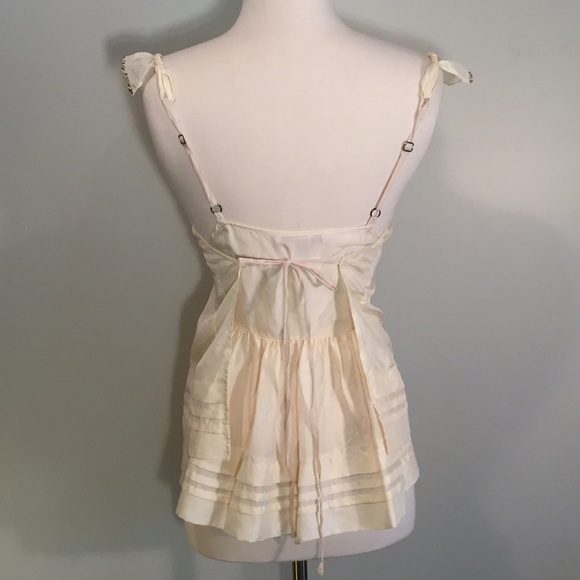 Rebecca Taylor beaded ruffled sleeve silk tie top - Picture 2 of 4