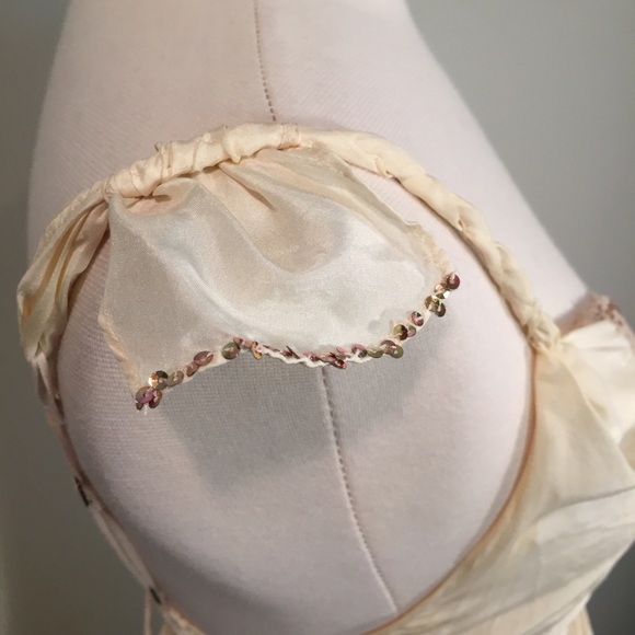 Rebecca Taylor beaded ruffled sleeve silk tie top - Picture 3 of 4