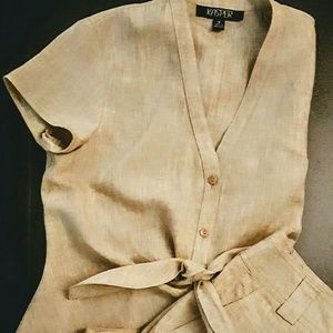 Linen Top w/ Waist Tie