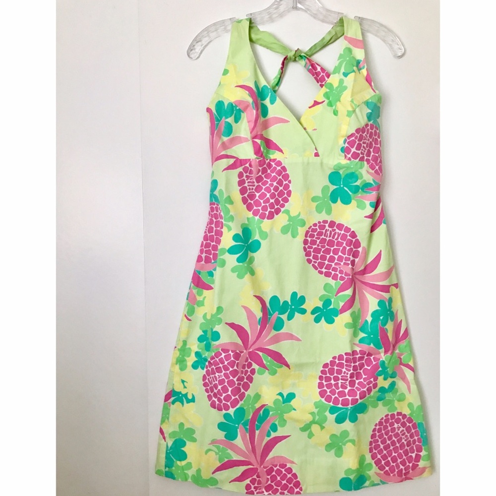 EUC Lilly Pulitzer Pineapple Halter Dress, sz 6
