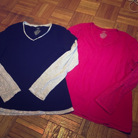 Danskin Now Tops - Danskin Shirt With Sheer Lace Like Arms Lot Of 2
