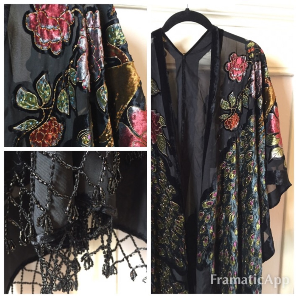 Amazing velvet beaded kimono jacket