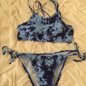 Blue tie die Bikini