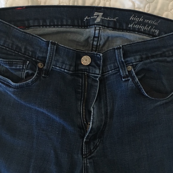 7 For All Man Kind, High Waist, Straight Leg Jeans - Picture 2 of 6