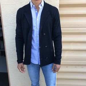 Dark Navy Wool Cardigan