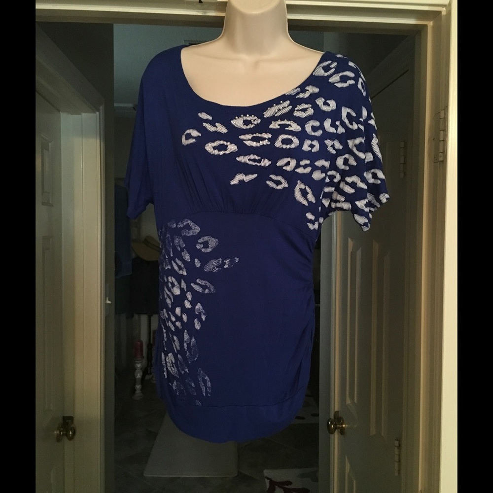 2b Bebe Royal blue top with sequins....🎭