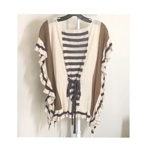 NWOT Anthropologie Moth Ruffle Linen Poncho NWOT Anthropologie Moth Ruffle Linen Poncho