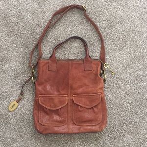 Brown Leather Fossil Crossbody Bag