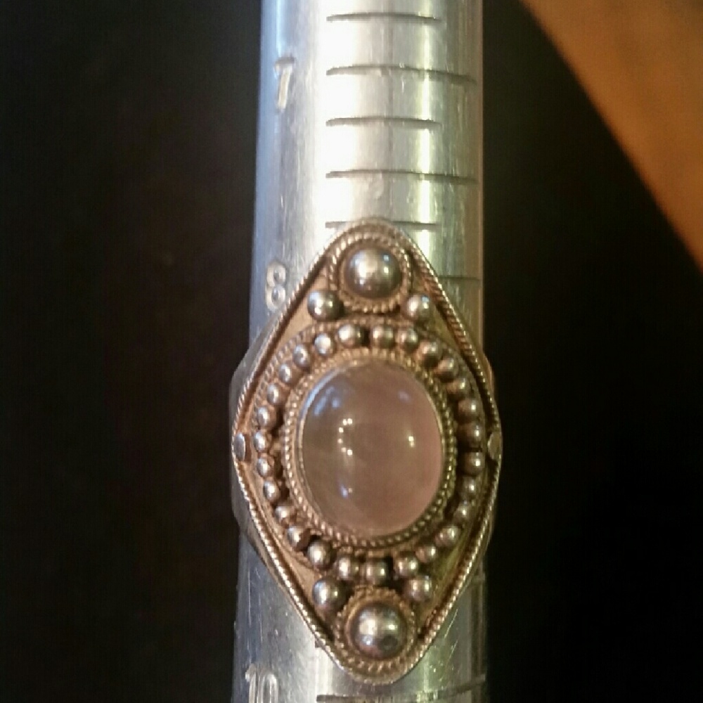 *SALE*Sterling silver rose quartz ring