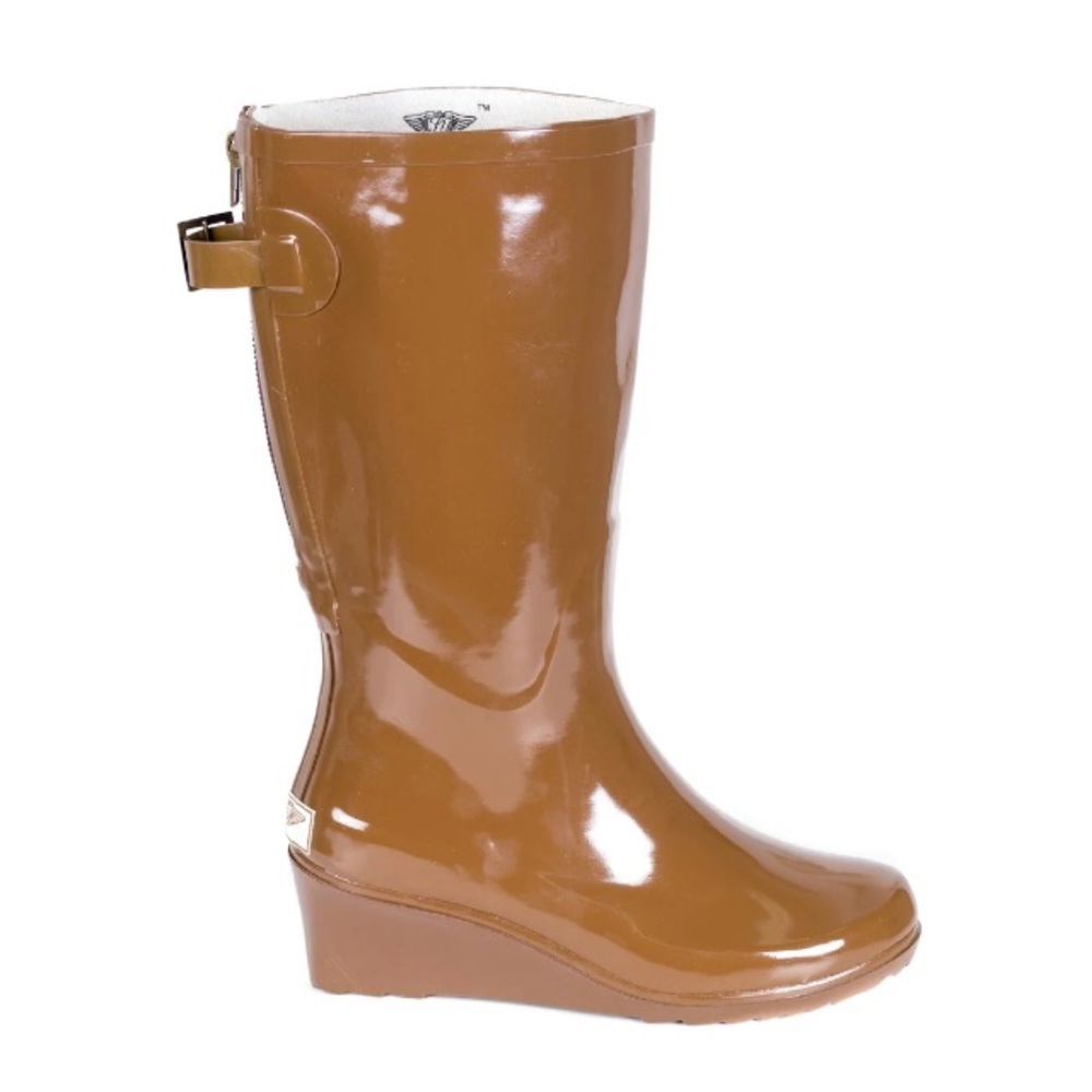 Women Chocolate Rubber Rainboots RB1810 - Picture 3 of 4
