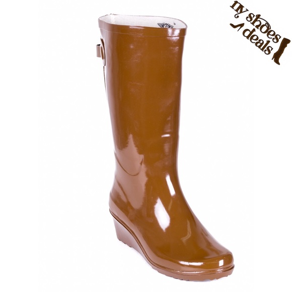 Forever Young Shoes - Women Chocolate Rubber Rainboots RB1810