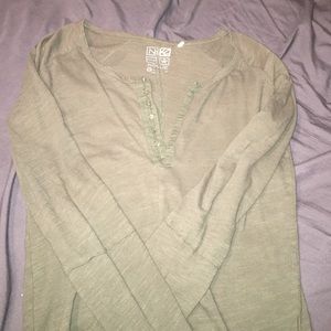 Nollie Olive Green Cotton Long Sleeve
