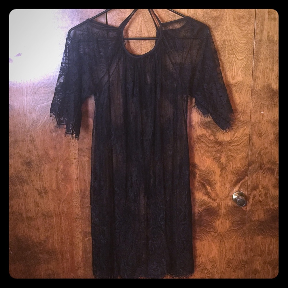 Lace black coverup or dress never worn OS