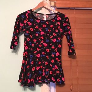 Peplum floral shirt