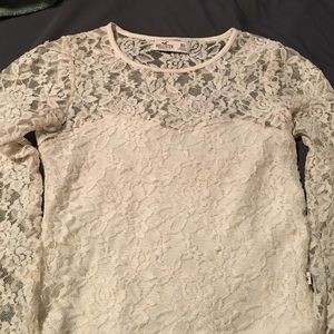 Hollister Long Sleeve Lace Crop Top