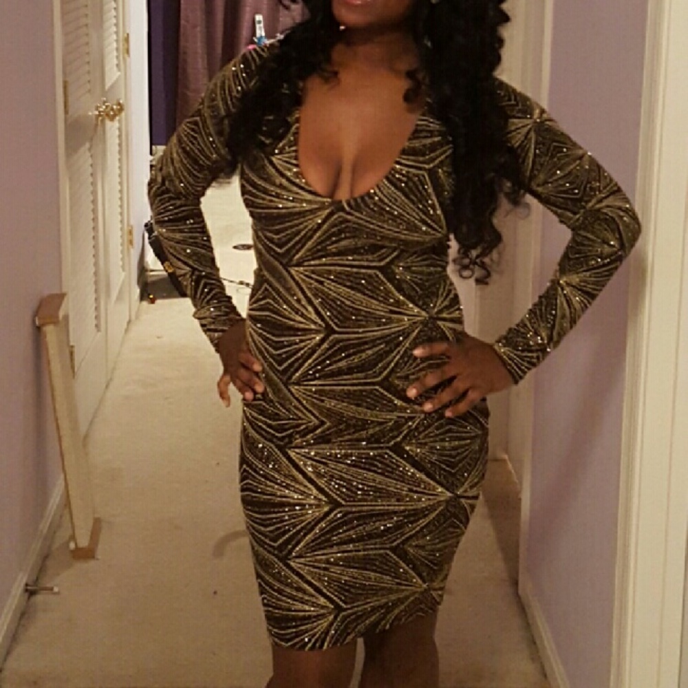 Black and gold dress