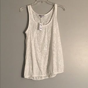 Charlotte Russe white floral sheer tank