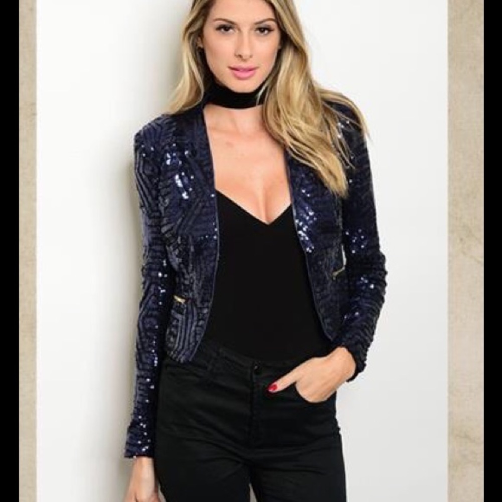 Blue Sequin Jacket/Blazer