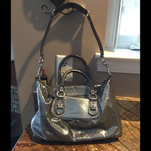 Sparkly silver coach bag