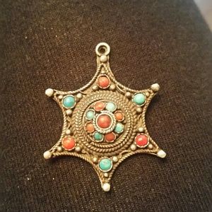 *SALE* Turquoise coral pendant