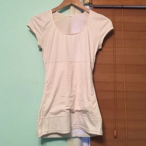 White cap sleeved shirt