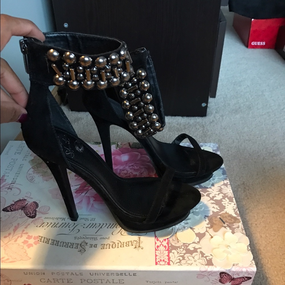 👠👠Colin Stuart black ankle wrap Pumps