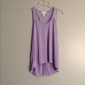Purple tank top with sheer straps