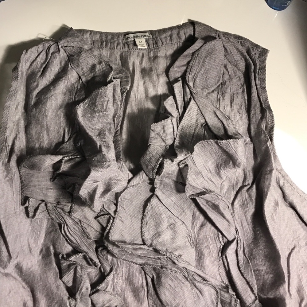Grey ruffle top