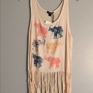 Tan fringed elephant tank