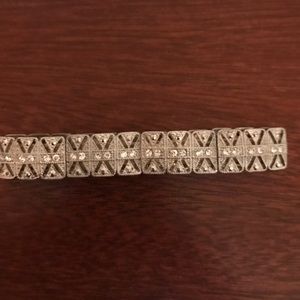 Silver stretchy diamond bracelet