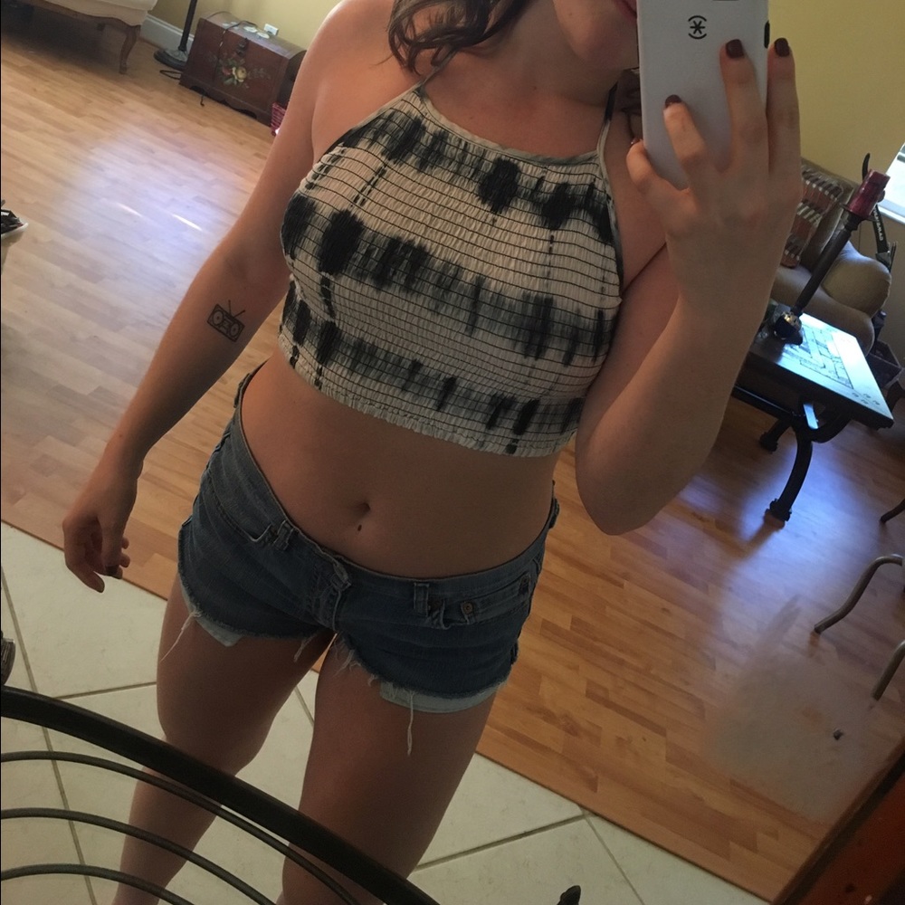 Blue and white tye dye halter!