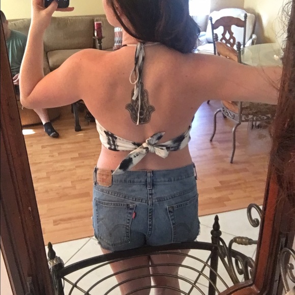 Blue and white tye dye halter! - Picture 2 of 2