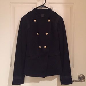 Black military style jacket with gold buttons