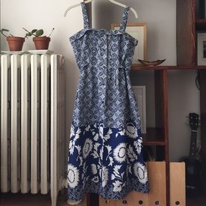 Blue printed vintage midi sun dress Blue printed vintage midi sun dress
