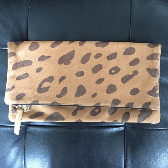 Clare V Handbags - Clare Vivier V. Jaguar Print Fold-Over Clutch