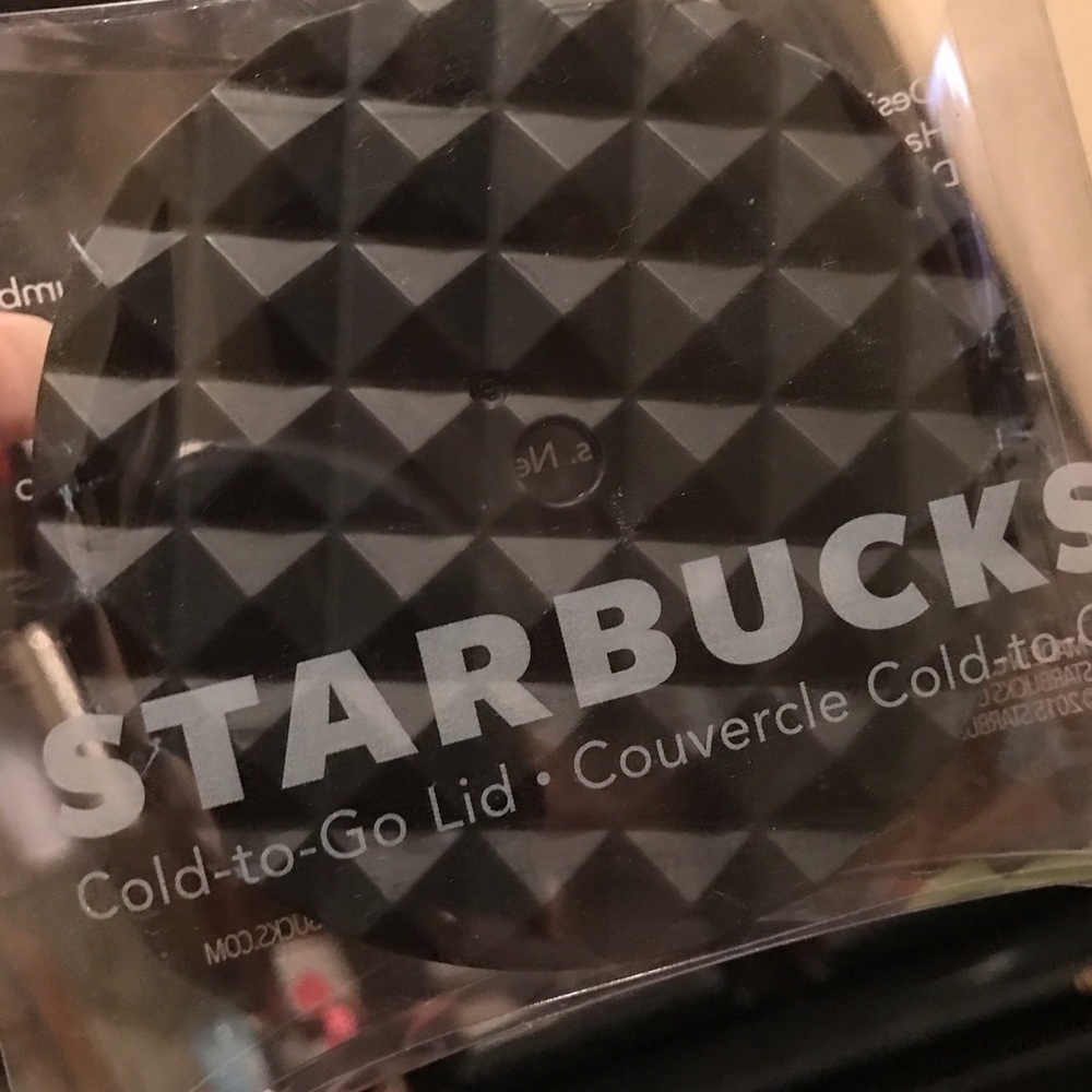 Starbucks cold cup lids. Matte black and pink