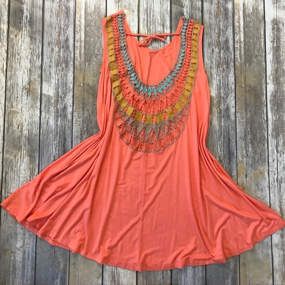 ▫️Peach Crochet Back Dress Made in the USA 🇺🇸 - Picture 2 of 7