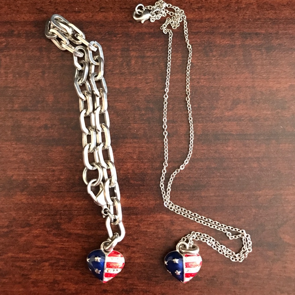 Tommy Hilfiger American Heart Necklace & Bracelet