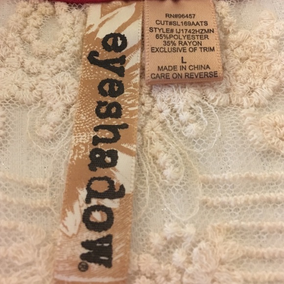 EYELASH Red and White Striped ruffled tank - Picture 4 of 4