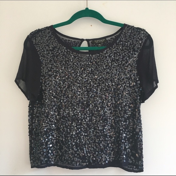 Topshop Tops - Topshop Sequin Blouse