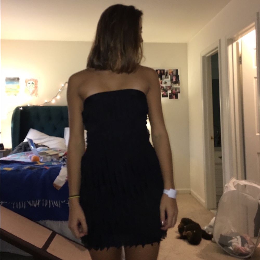 Short black frilly dress