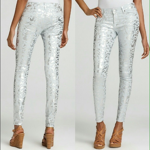7 For All Mankind Denim - 7 Seven For All Mankind Skinny Metallic Jeans